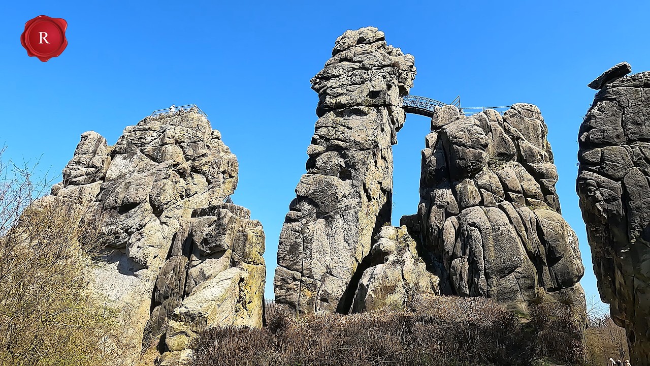 Externsteine Horn Bad Meinberg, Detmold. Ausflugsziel mit Infos & Tipps. Mit Besteigung. 4K. GoPro10