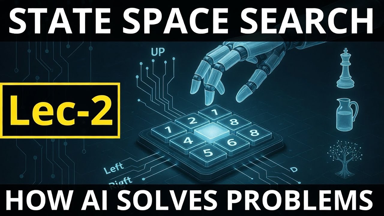 Lec-2 : State Space Search in Artificial Intelligence | Problem Solving & 8-Puzzle Example