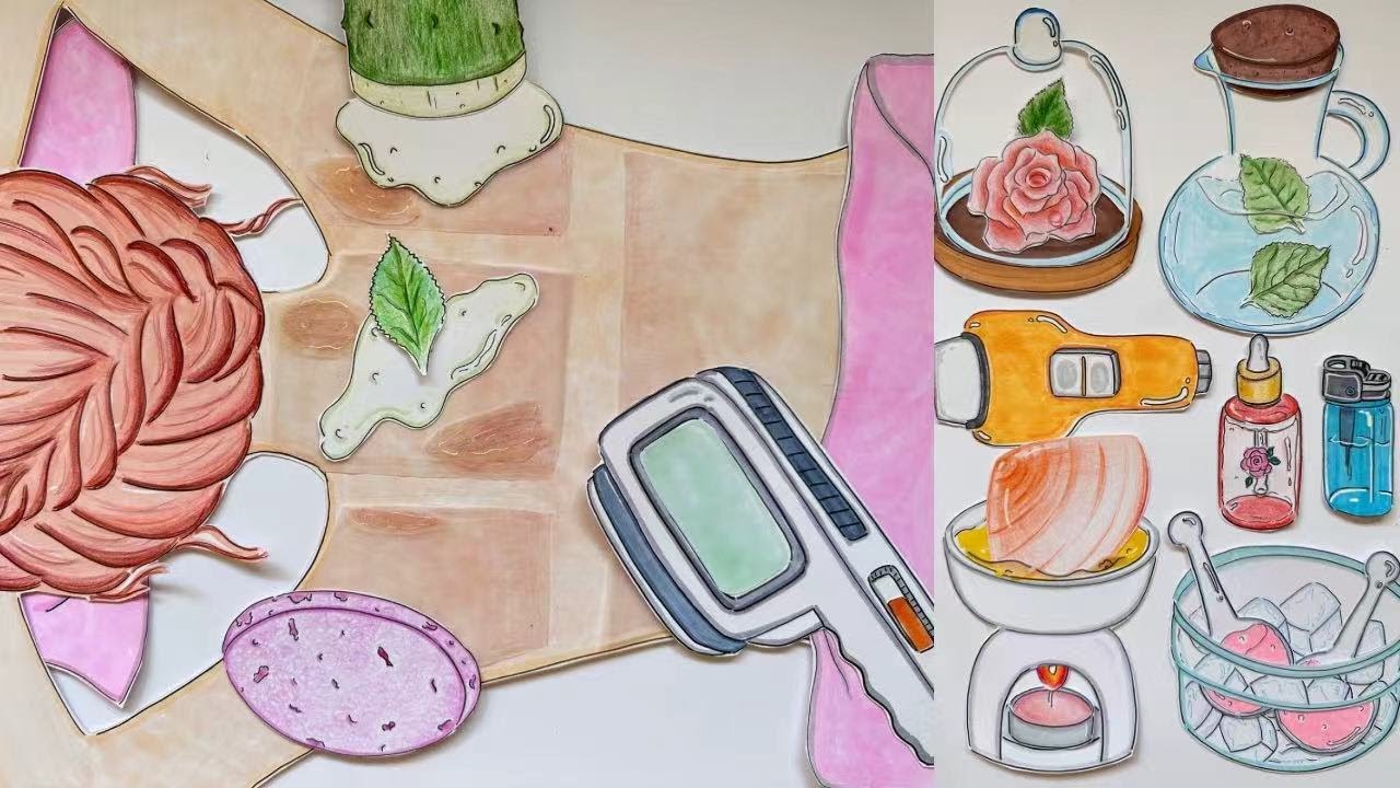 [🫧Paper ASMR🫧]⛱️Back Sunburn Recovery & Deep Sea Hot Shell Massage SPA 👂Paper ASMR