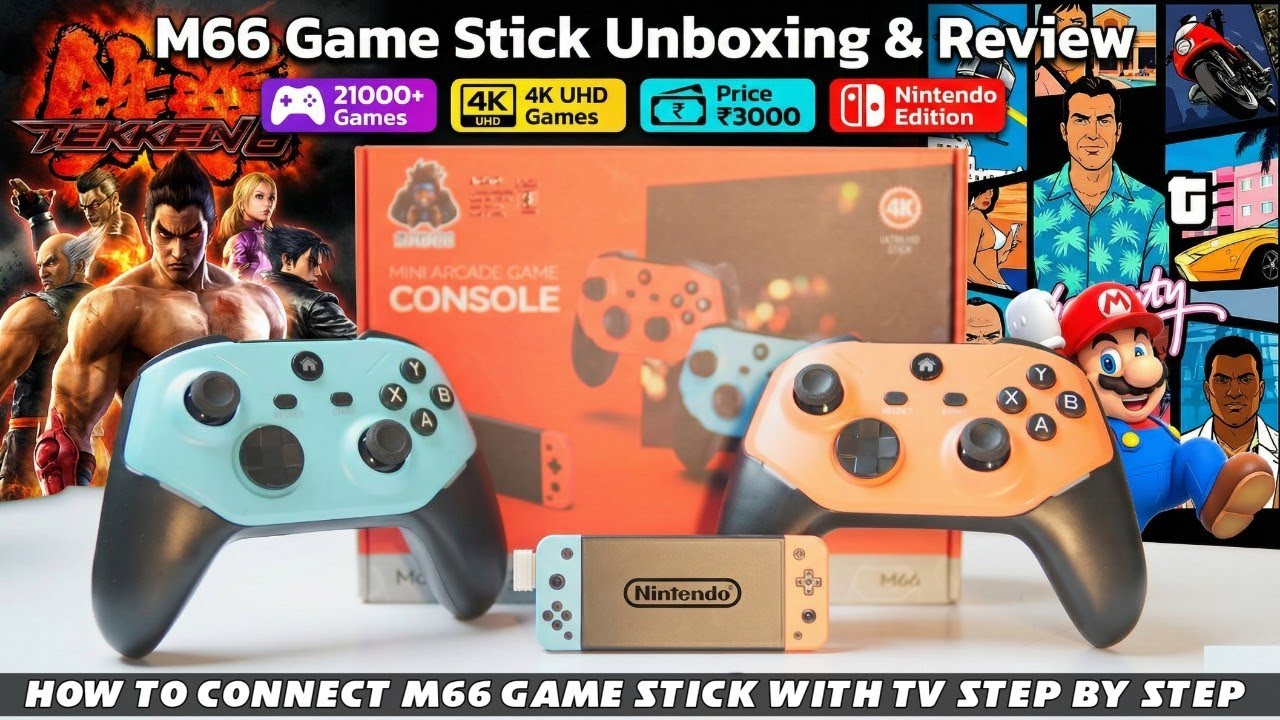 M66 Nintendo Edition Game Stick Unboxing & Review - Best Game Stick With 21,000+ Games Under ₹3,000
