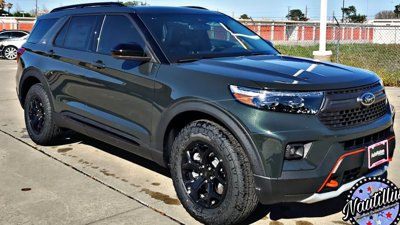 New 2023 Ford Explorer Timberline 4WD Forged Green Metallic.