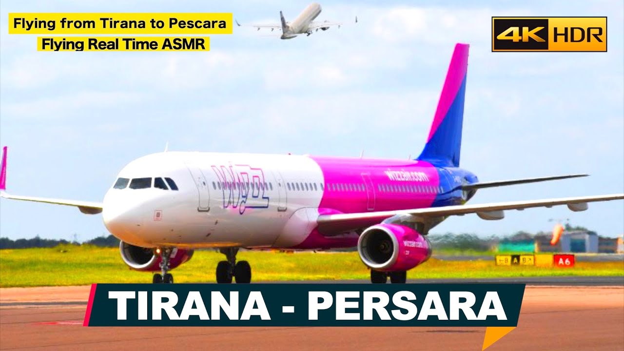 ALBANIA 🇦🇱 ITALY 🇮🇹 Full Flight  from Tirana International Airport to Pecara Airport Italy (WizzAir)