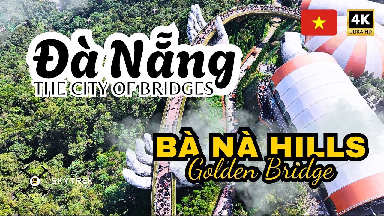 ☁️ Golden Bridge in the Clouds | Bà Nà Hills Vietnam | The Longest Cable Cars | 4K Drone Landscape
