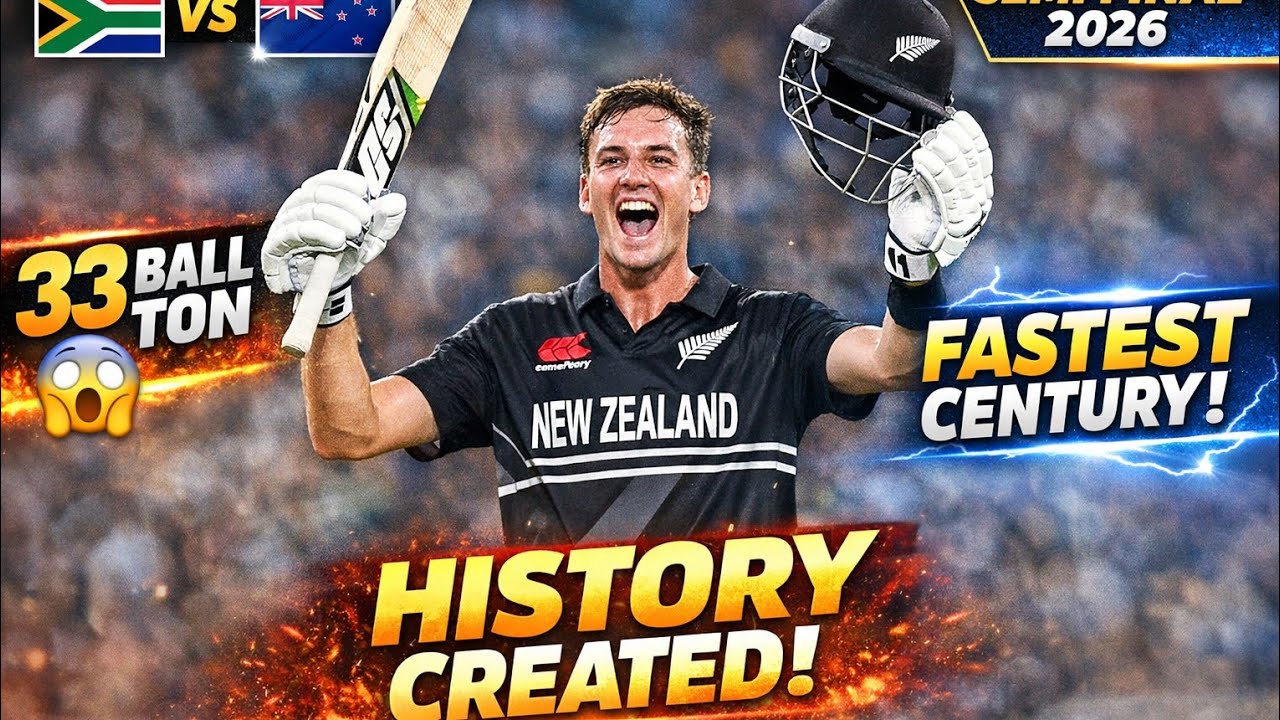 Finn Allen 33 Ball Century 🔥 | NZ vs SA Semi Final 2026 | New Zealand Into Final | T20 World Cup
