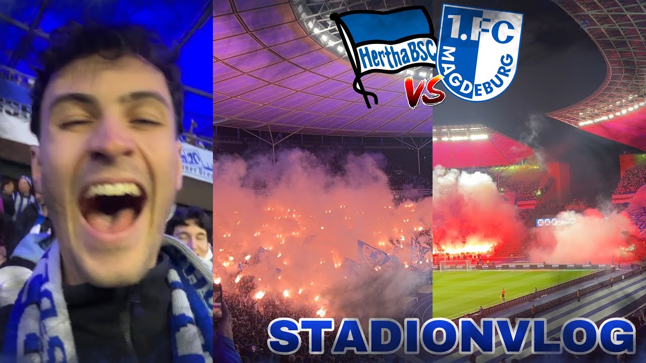 WAHNSINNS-SPIEL! 5 TORE, ROTE KARTE | HERTHA BSC - 1. FC MAGDEBURG STADIONVLOG