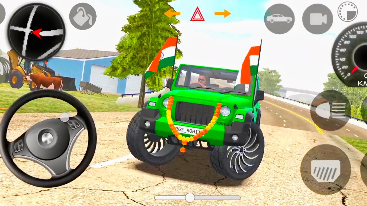 Modified Mahindra Thar😈Games: JCB Green Thar (Gadi Wala Games) Car Indian Game -part 00043 