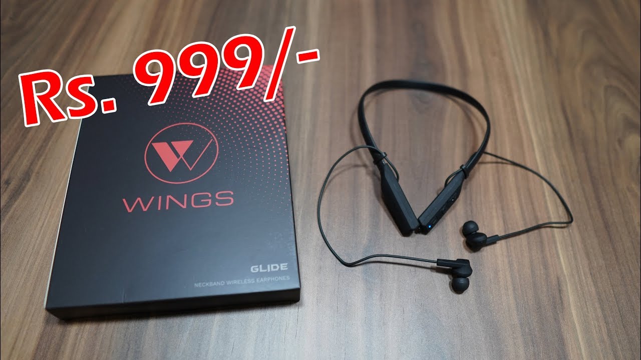 Wings Glide Neckband Wireless Bluetooth Earphones for just Rs. 999/-