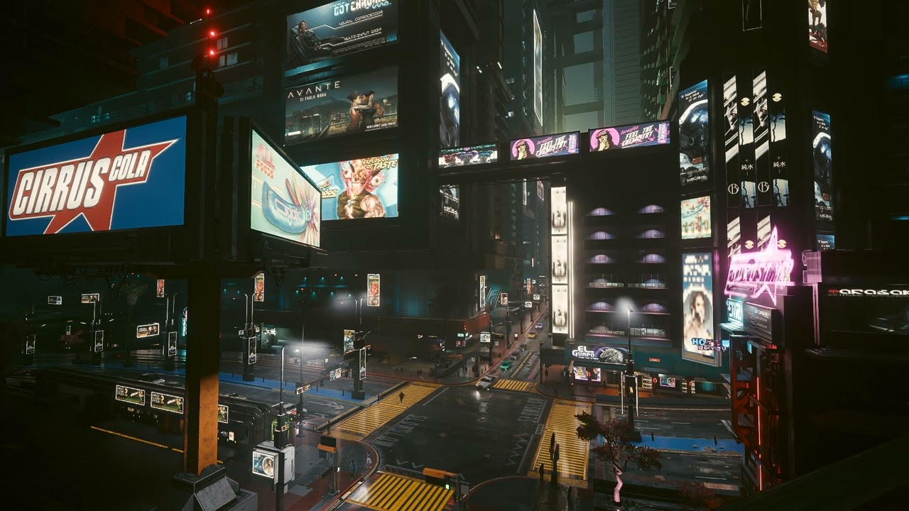 Night City View in Japantown Cyberpunk 2077 Ambience (ASMR) - 22 Mins