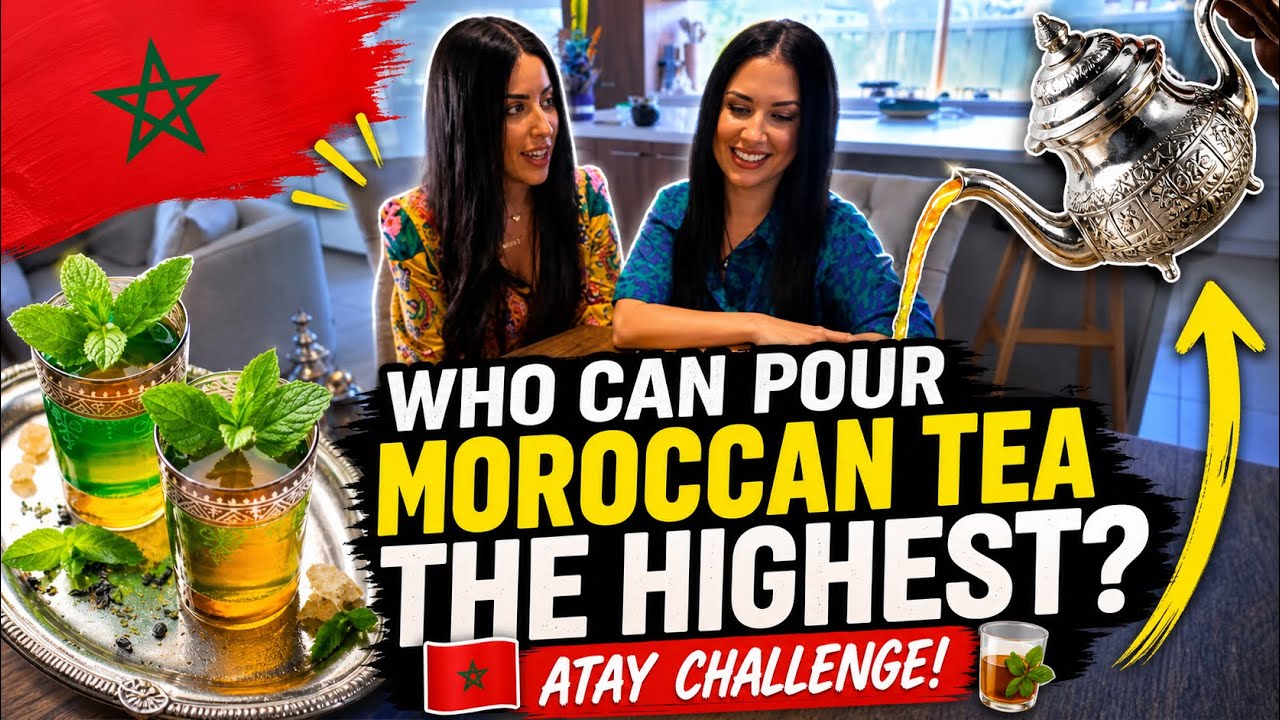 "Who Can Pour MOROCCAN TEA the Highest? 🇲🇦☕️ ATAY Challenge!"