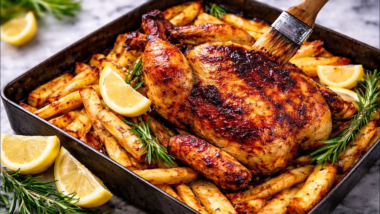 لن تشتري دجاج مشوى جاهز بعد اليوم! 😱🔥 تتبيلة رهيبة + حيلة الشوي التي تعطيك قرمشة المطاعم! 🍗✨