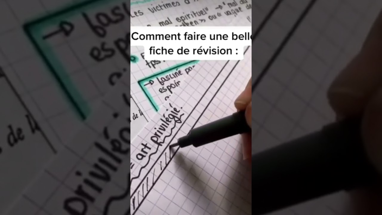 Comment faire une belle fiche de r&eacute;vision 🌸|Tiktok|@Short amour FR