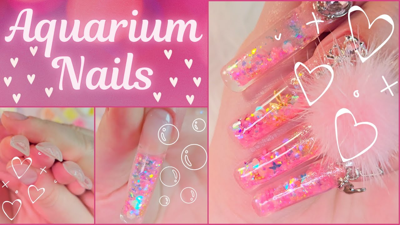 Trying AQUARIUM NAILS! ✨🫧🌸 | Pink Nails | Valentine's Day Nails | Spring Nails | Gel Nails