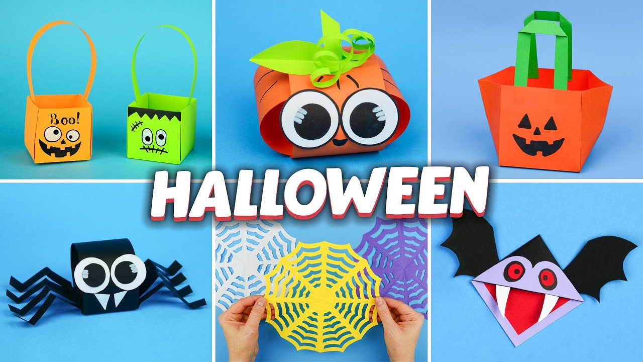 6 Halloween decorations with paper easy | DIY Halloween paper craft