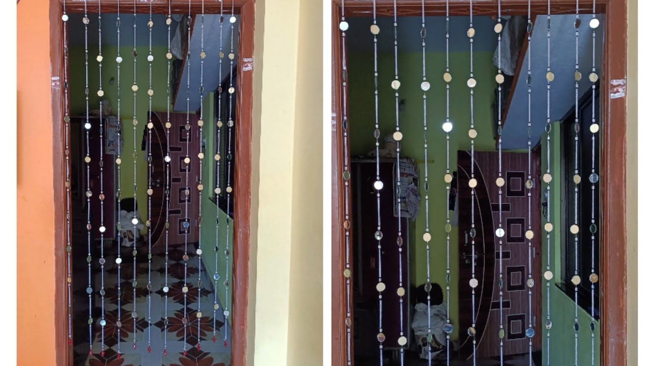 DIY mirror door hanging ||Pearl hanging||Decoration ideas