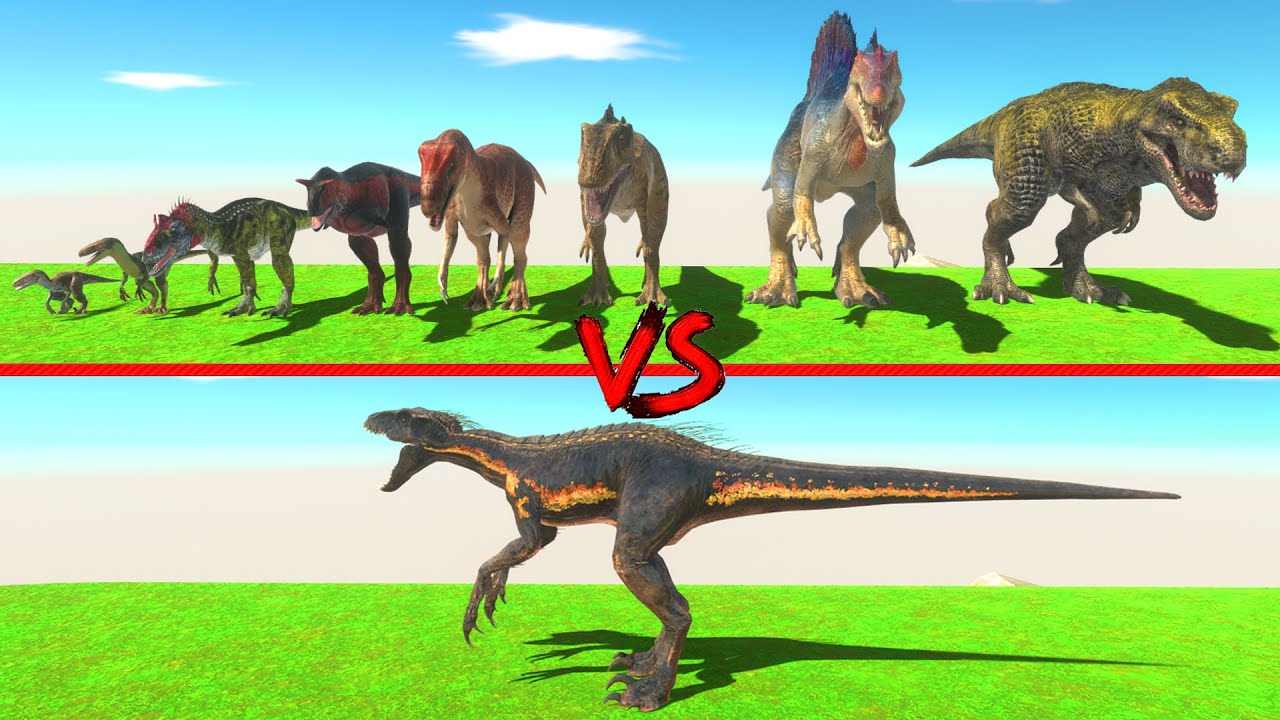 Indoraptor vs Carnivorous Dinosaurs - Animal Revolt Battle Simulator