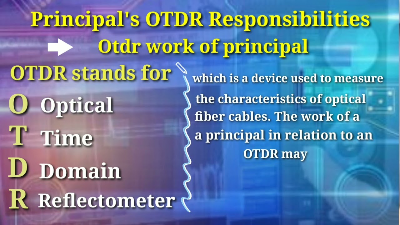 otdr | principle of otdr | work of otdr