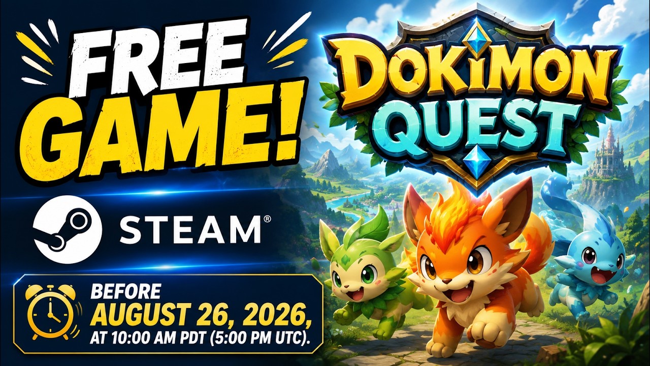 Free Game ! Dokimon Quest ! Steam ! Before August 26, 2026, at 10:00 AM PDT (5:00 PM UTC)