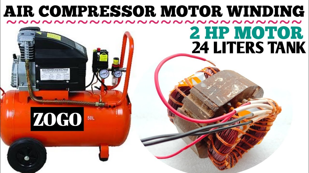 Air Compressor Motor Winding/2Hp 24 Slots 2850 Rpm / 24 Liters Zogo Cylinder/Printing Machine