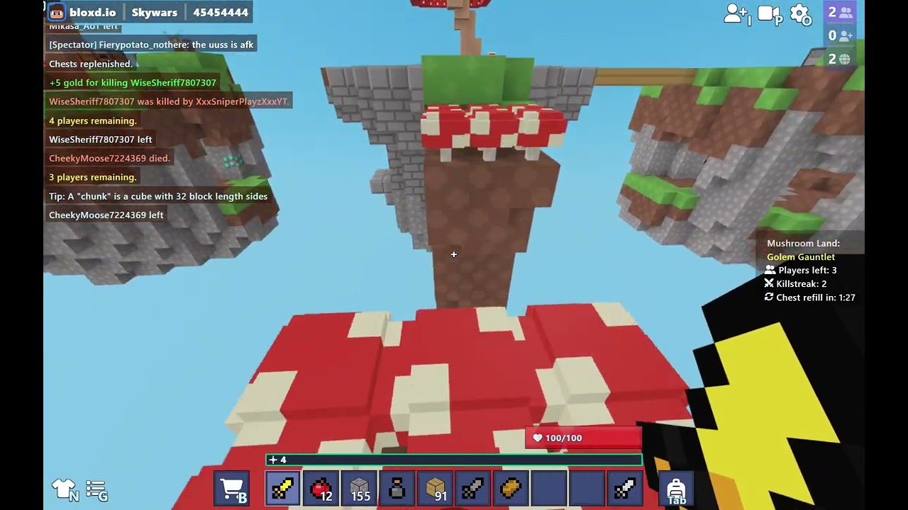 Playing Skywars in Bloxd.io untill I lose