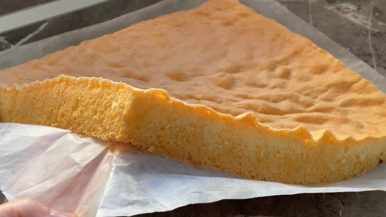 جينواز سهلة ناجحة بدون خميرة أو إضفات ب 3 مكونات فقط recette génoise facile