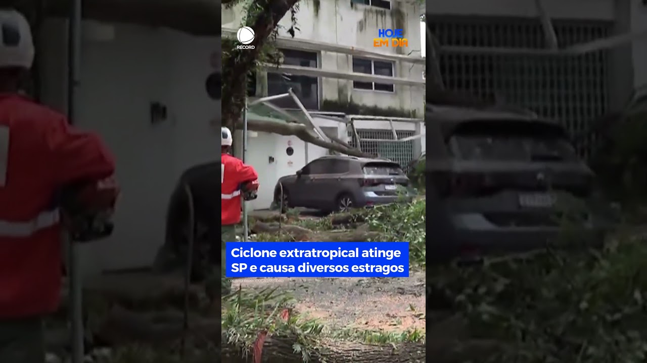 Ciclone extratropical atinge SP e causa diversos estragos #HojeEmDia #Shorts