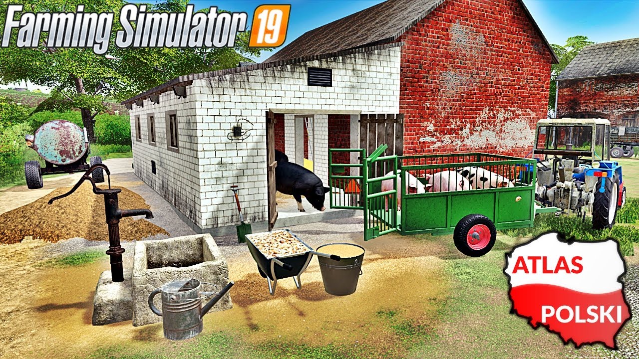 Nowy chlewik i kupno świń. - Kolonia 1990 ☆ FS 19 ☆ Atlas Polski ㋡ Anton