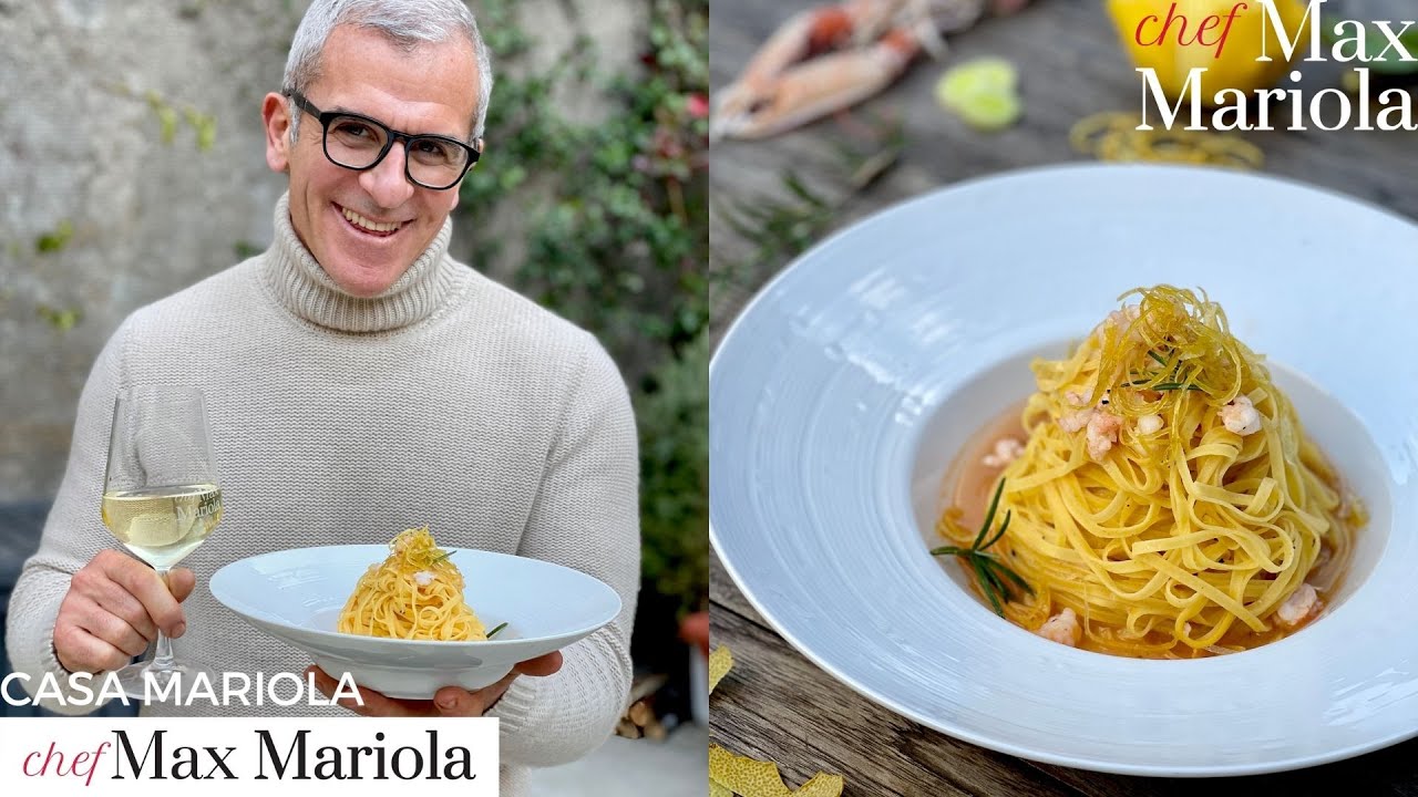 LINGUINE CON SCAMPI E ZEST DI LIMONE CANDITO | Ricetta da Ristorante di Chef Max Mariola