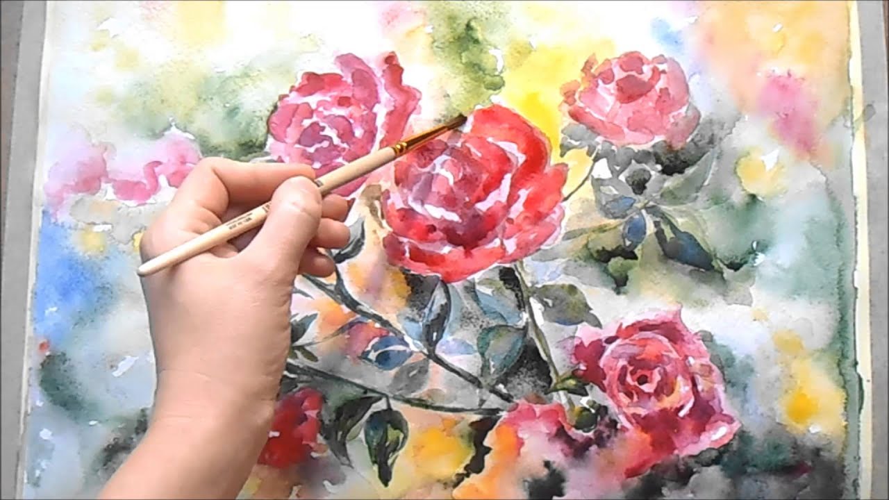 speedpaint || rose || watercolor painting || flower