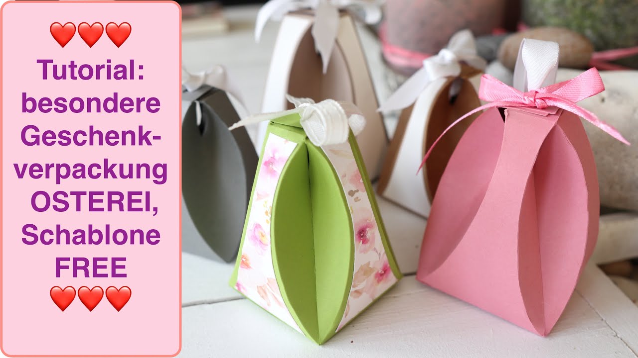 Tutorial: besondere Geschenkverpackung, OSTEREI, Schablone FREE, DIY Idee Action Papier Spampin up