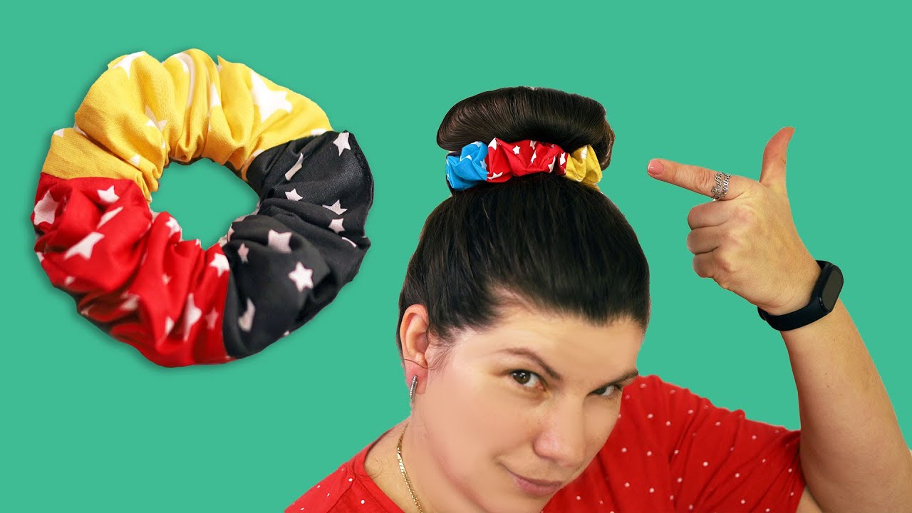DIY Patchwork Scrunchie with 3 Matching Fabrics | Easiest Way to Sew it