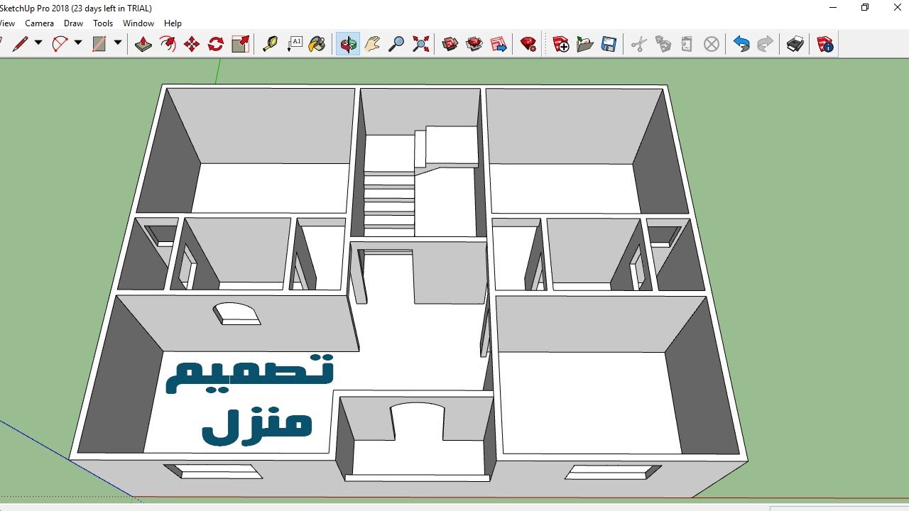تصميم منزل مساحة 100 متر مربع 3d بواسطة SketchUp