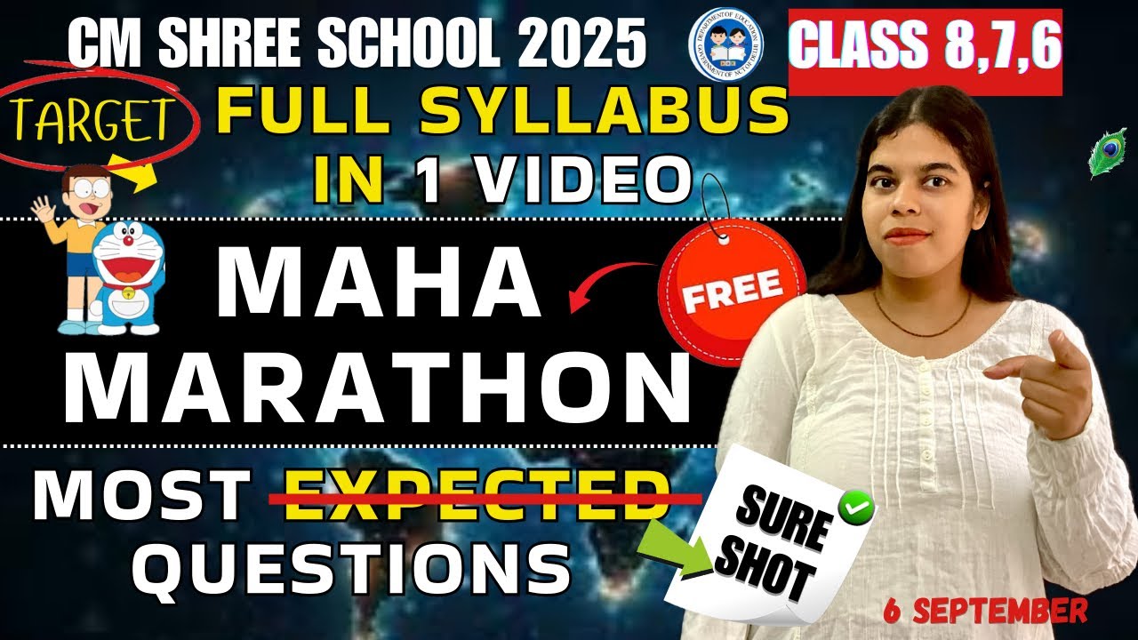CM SHRI G.K MAHA MARATHON 2025 GENERAL AWARENESS FULL SYLLABUS MOST EXCEPTED QUESTIONS #cmshrischool