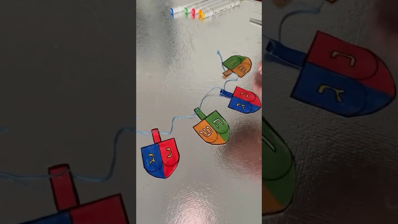 Easy Hanukkah Crafts for Kids | DIY Hanukkah Dreidel | How to Make Dreidel Garland for Hanukkah