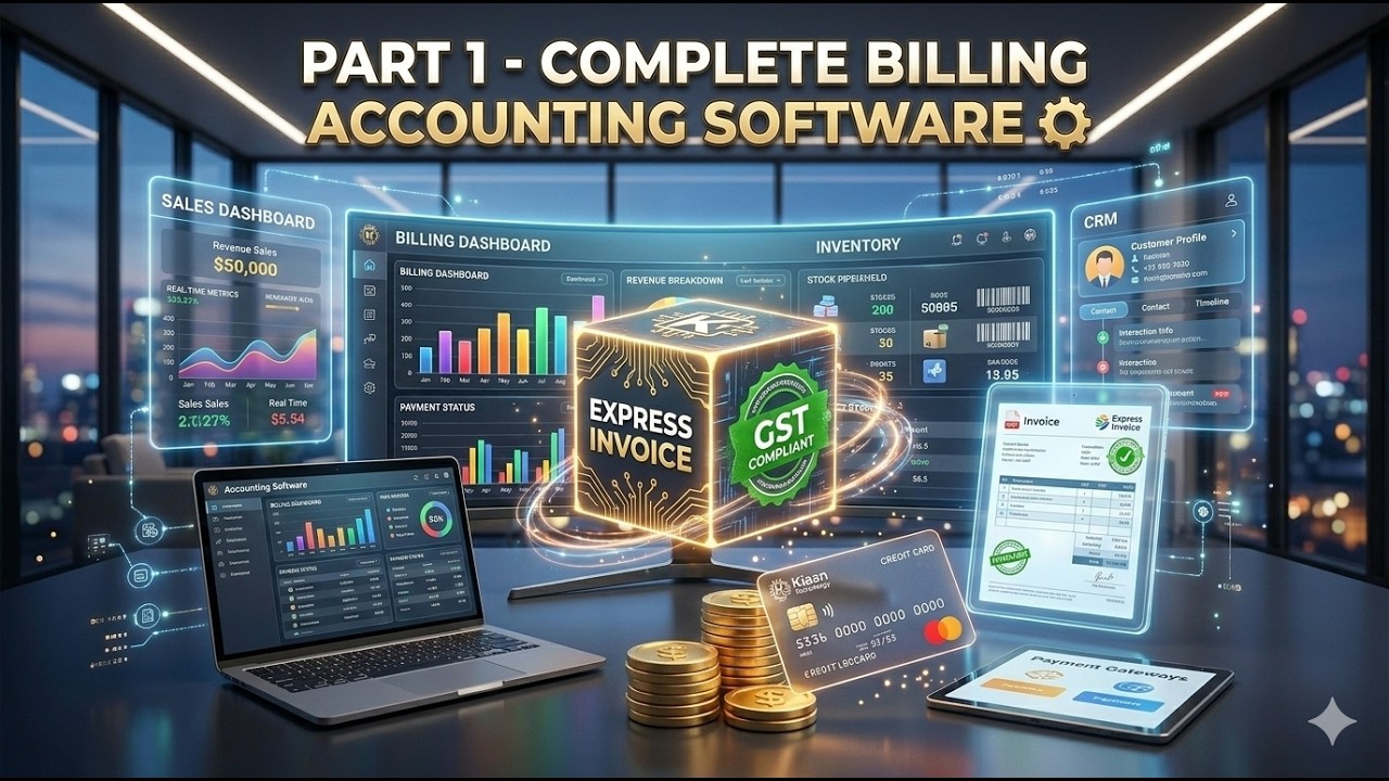 Complete Accounting billing software : Sales, Project, Stock & Customer Dashboards | Demo