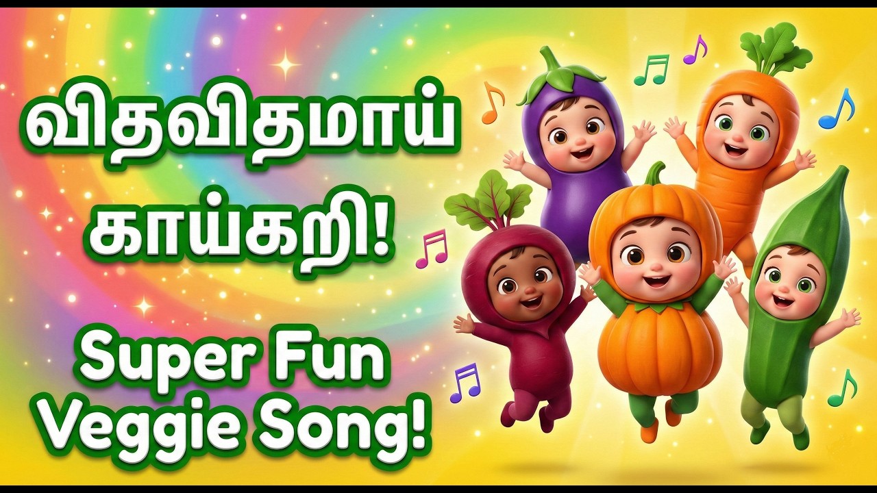 குண்டு குண்டு கத்திரிக்காய் பாடல் 🥦 | Fun & Learning Tamil Kids Song