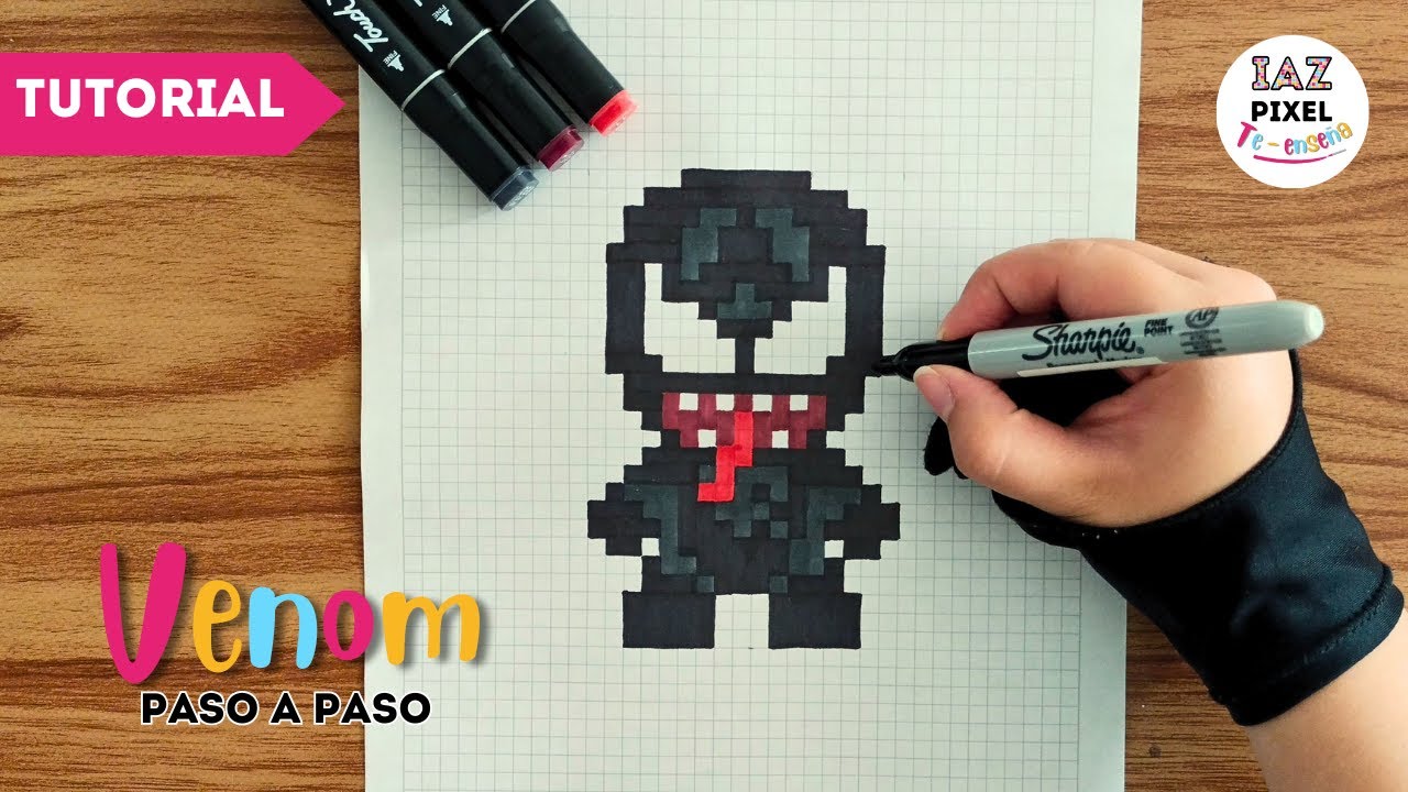 Como pintar a VENOM en PIXEL ART – Tutorial paso a paso