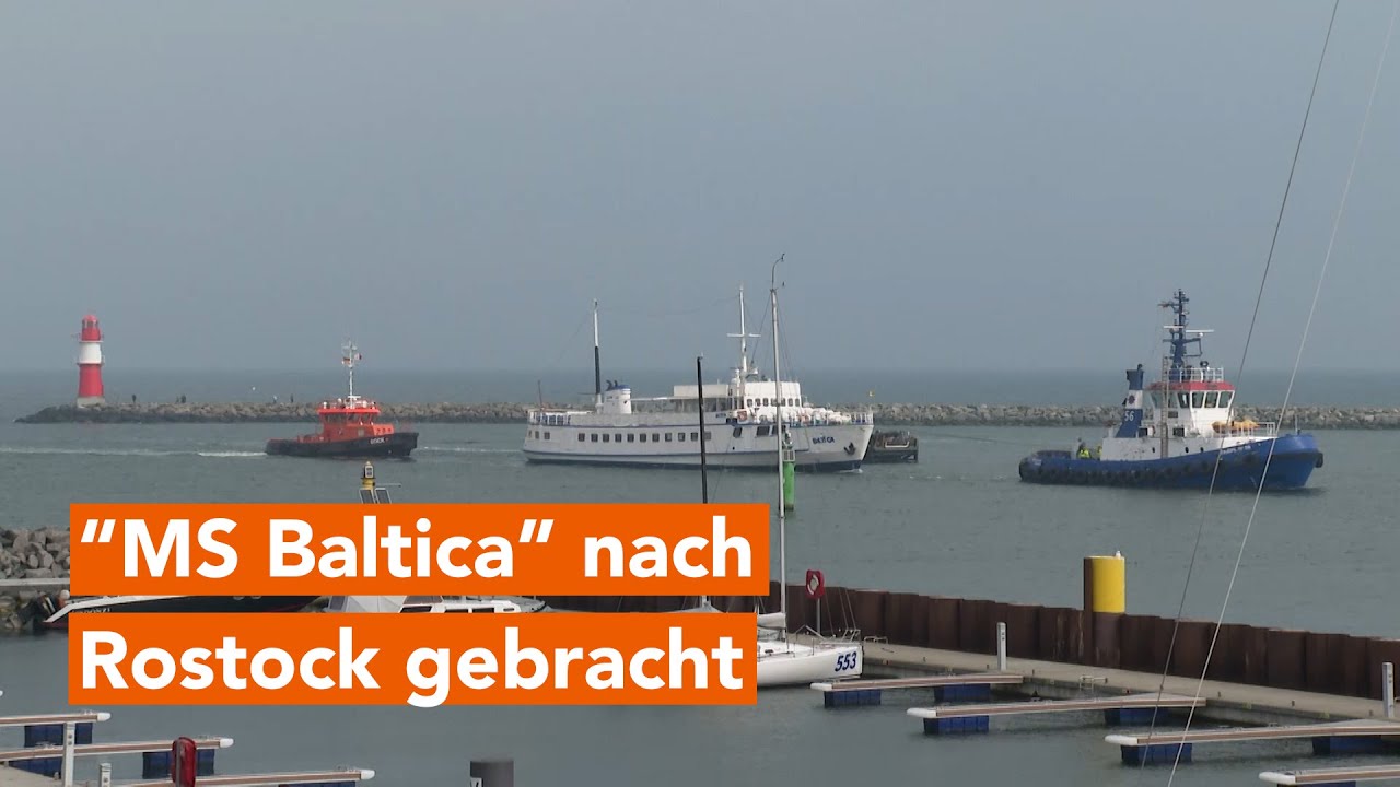 Nach Havarie Unfall: MS Baltica per Schlepper nach Rostock gebracht
