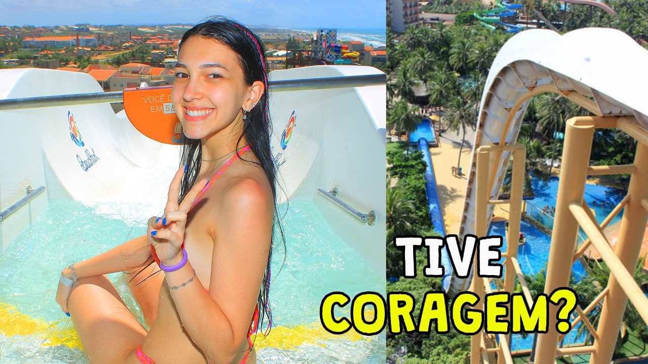 FUI DESAFIADA A IR NESSE TOBOÁGUA INSANO !! Um dia Inteiro Comigo na Viagem de Férias