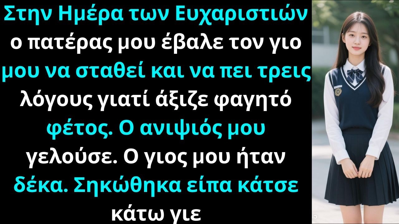 Στην Ημέρα Ευχαριστιών ο πατέρας μου έβαλε τον γιο μου να πει λόγους αξίζει φαγητό.