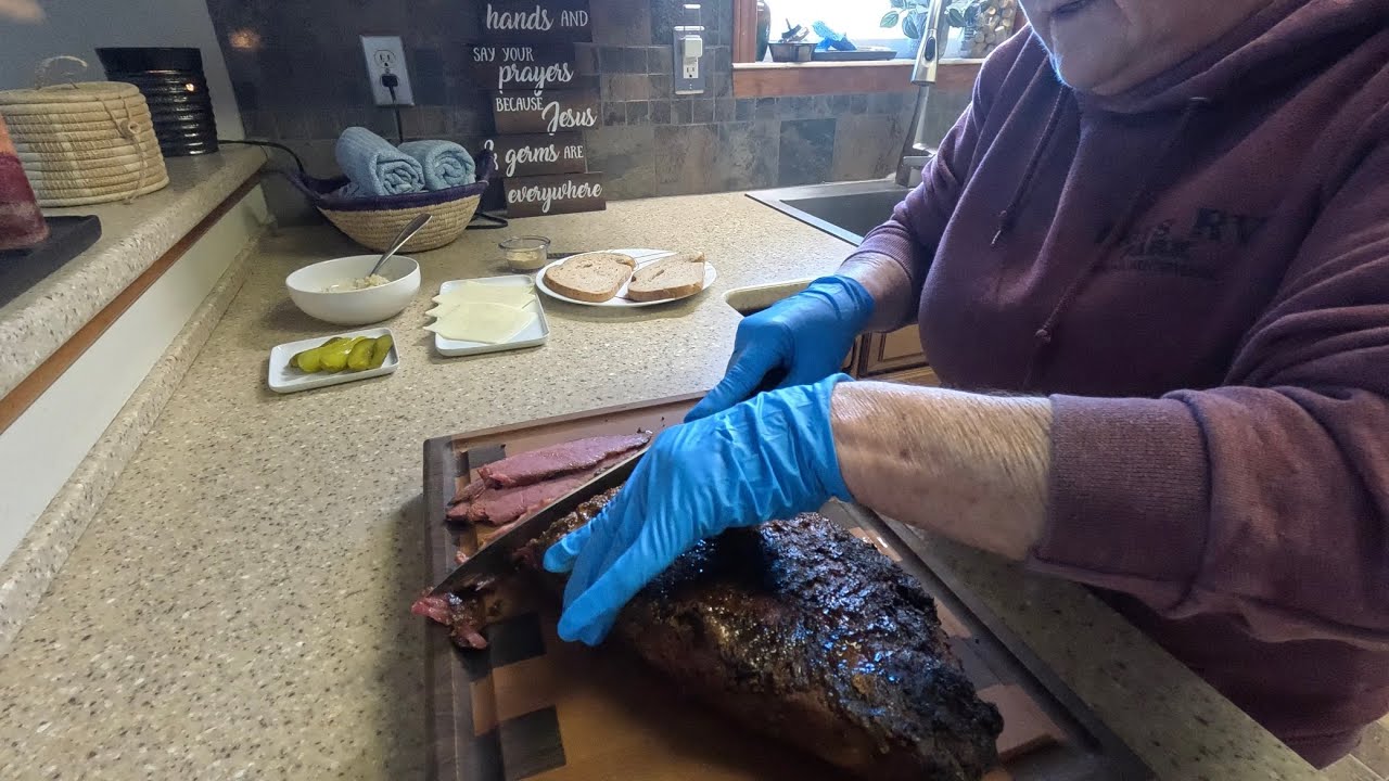 Corned beef  to pastrami on the Pit Boss Smoker 