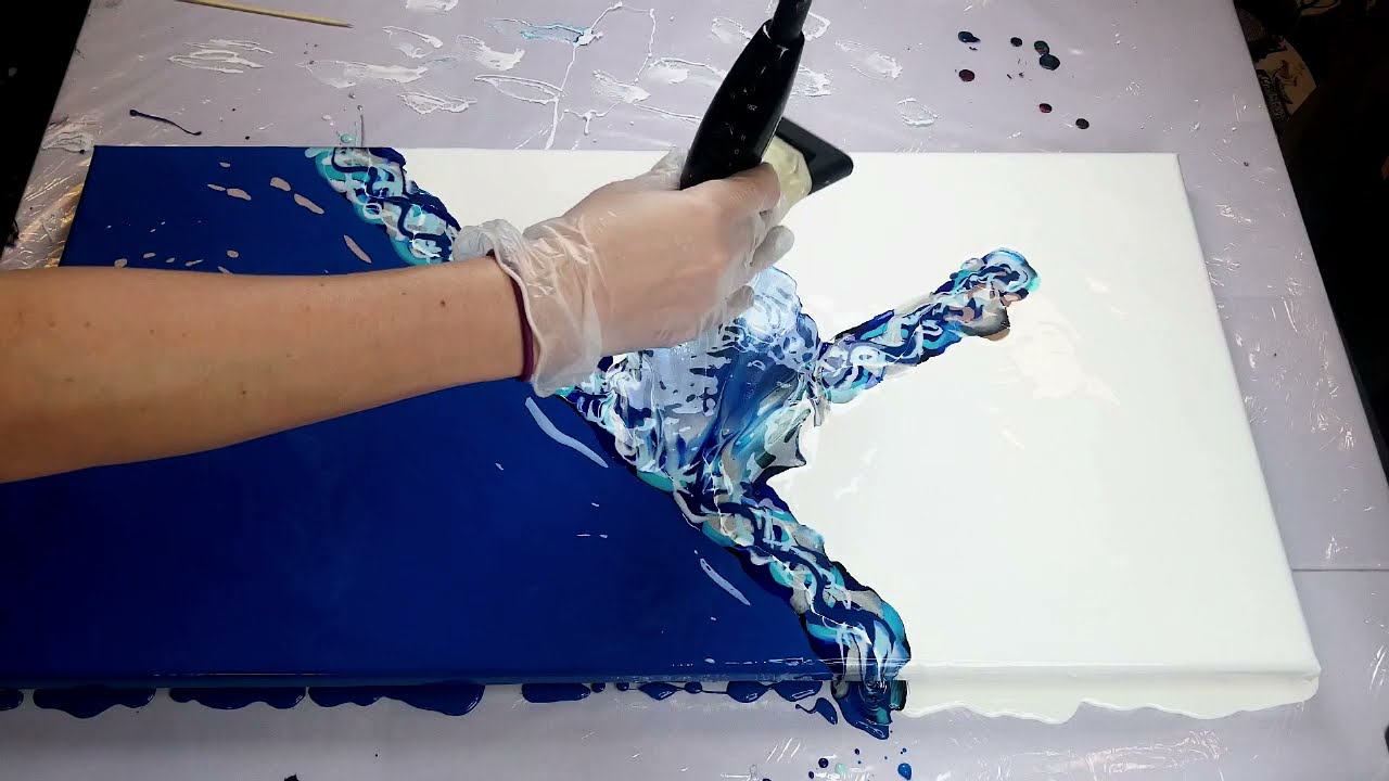 #105- All BLUES Dutch Pour with Amazing pigments #Colourarte #TLPpigments