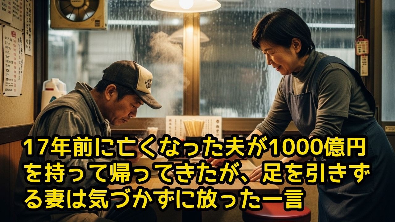 17年前に亡くなった夫が1000億円を持って帰ってきたが、足を引きずる妻は気づかずに放った一言 「その気持ち、わかります。大人世代の本音と人生の話｜共感の時間」