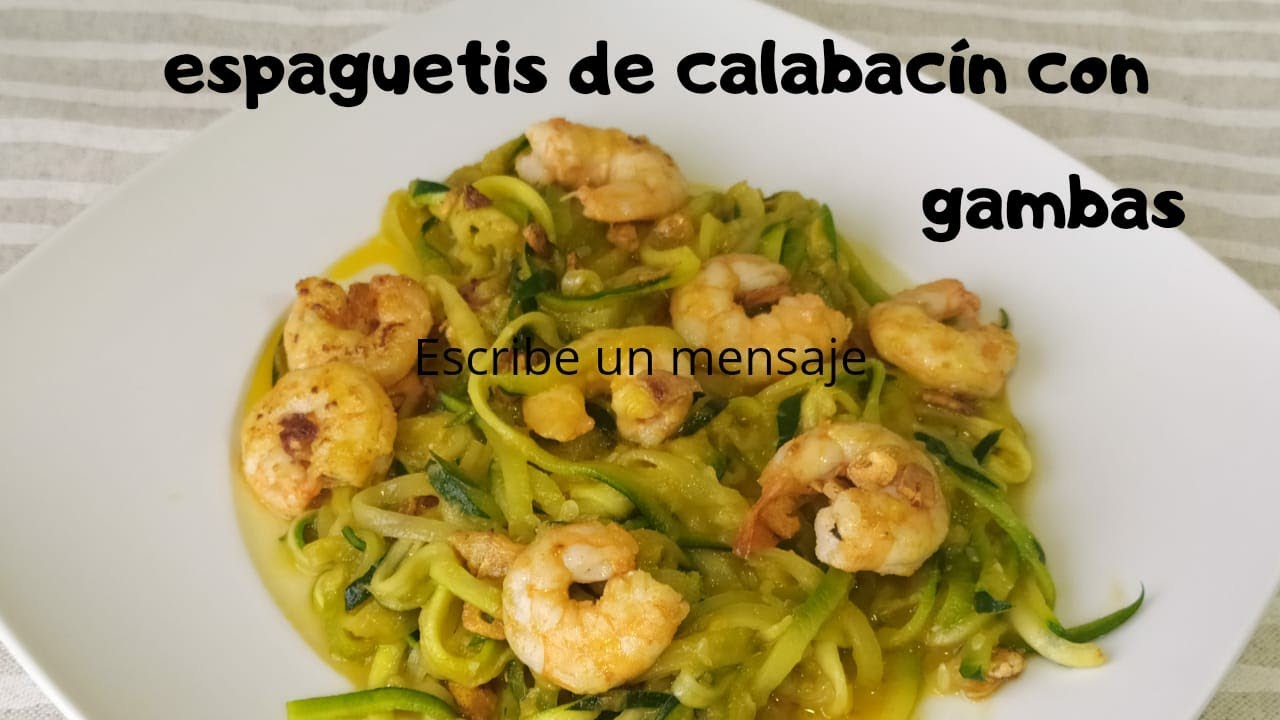 CÓMO hacer ESPAGUETIS de CALABACÍN y GAMBAS 🦐