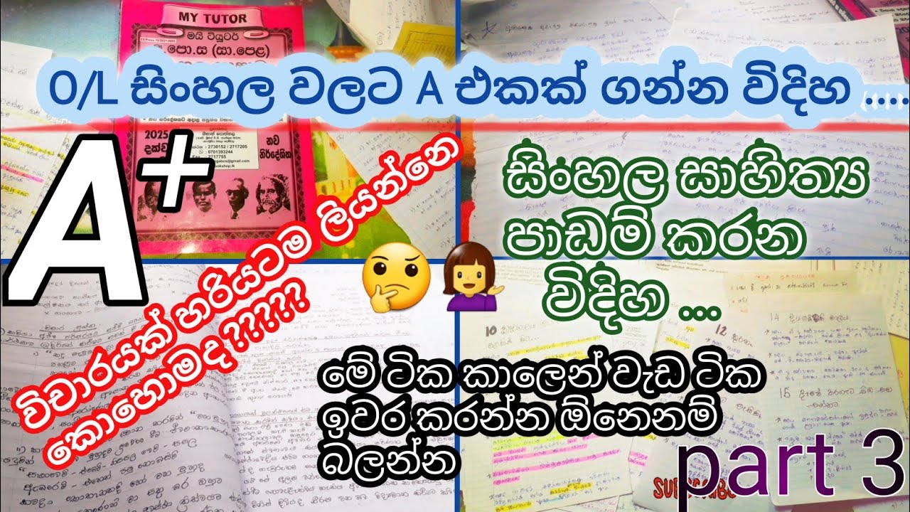 O/L Sinhala part3 😇 |කොහොමද සිංහල වලට A එකක් ගන්නේ.......😇|part 3|#study #motivation #dailyvlog #O/L