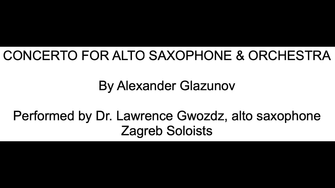 Glazunov Concerto with Zagreb Soloists (10/9/90)