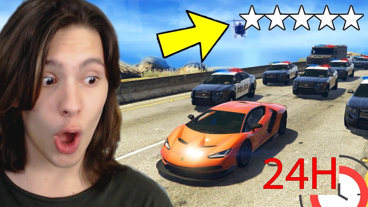 SOBREVIVENDO A 5 ESTRELAS DE PROCURADO POR 24 HORAS NO GTA 5!!