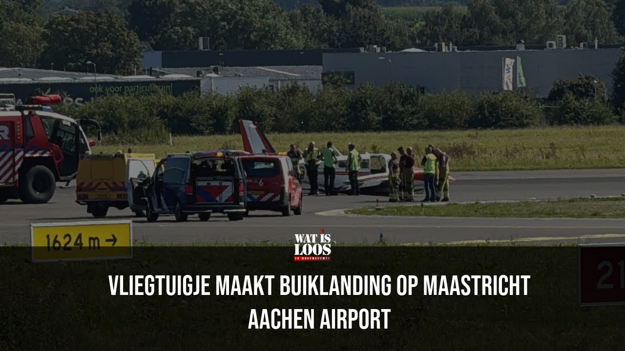 VLIEGTUIGJE MAAKT BUIKLANDING OP MAASTRICHT AACHEN AIRPORT