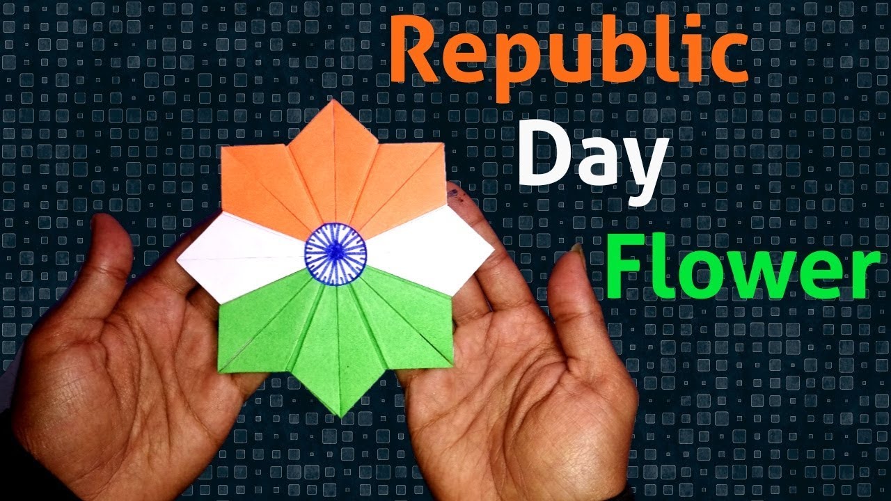 DIY Independence Day Badge Making Idea 3 || Tiranga Flower Badge