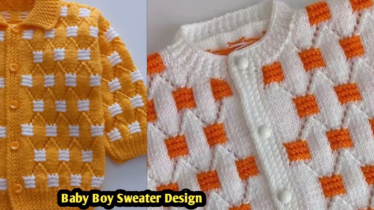 Baby Boy Sweater Design | Two colour Baby Sweater Design
