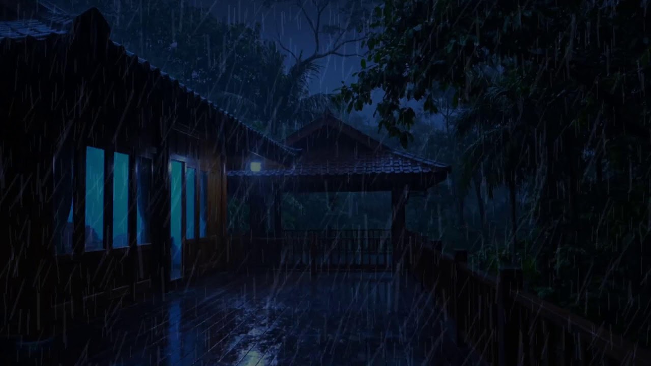 Сильнейший Тропический Дождь 🌧️ Китайский Дом под Ливнем для 100% Сна